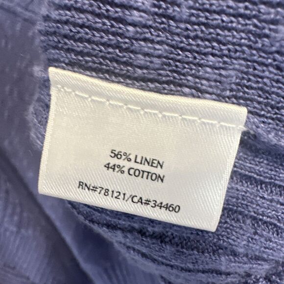 Eileen Fisher Linen Blend Slub Knit Open Front Cardigan Plus Size 2X Blue - Picture 4 of 8